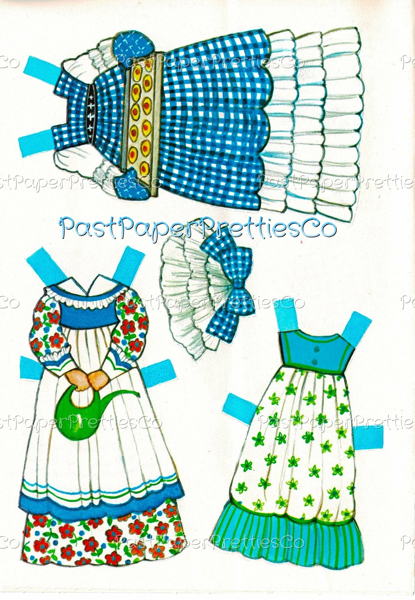 Vintage Paper Dolls The Ginghams Sarahs Country Kitchen Play Set 1979 Printable PDF Instant Digital Download Prairie Frontier Girl Clip Art