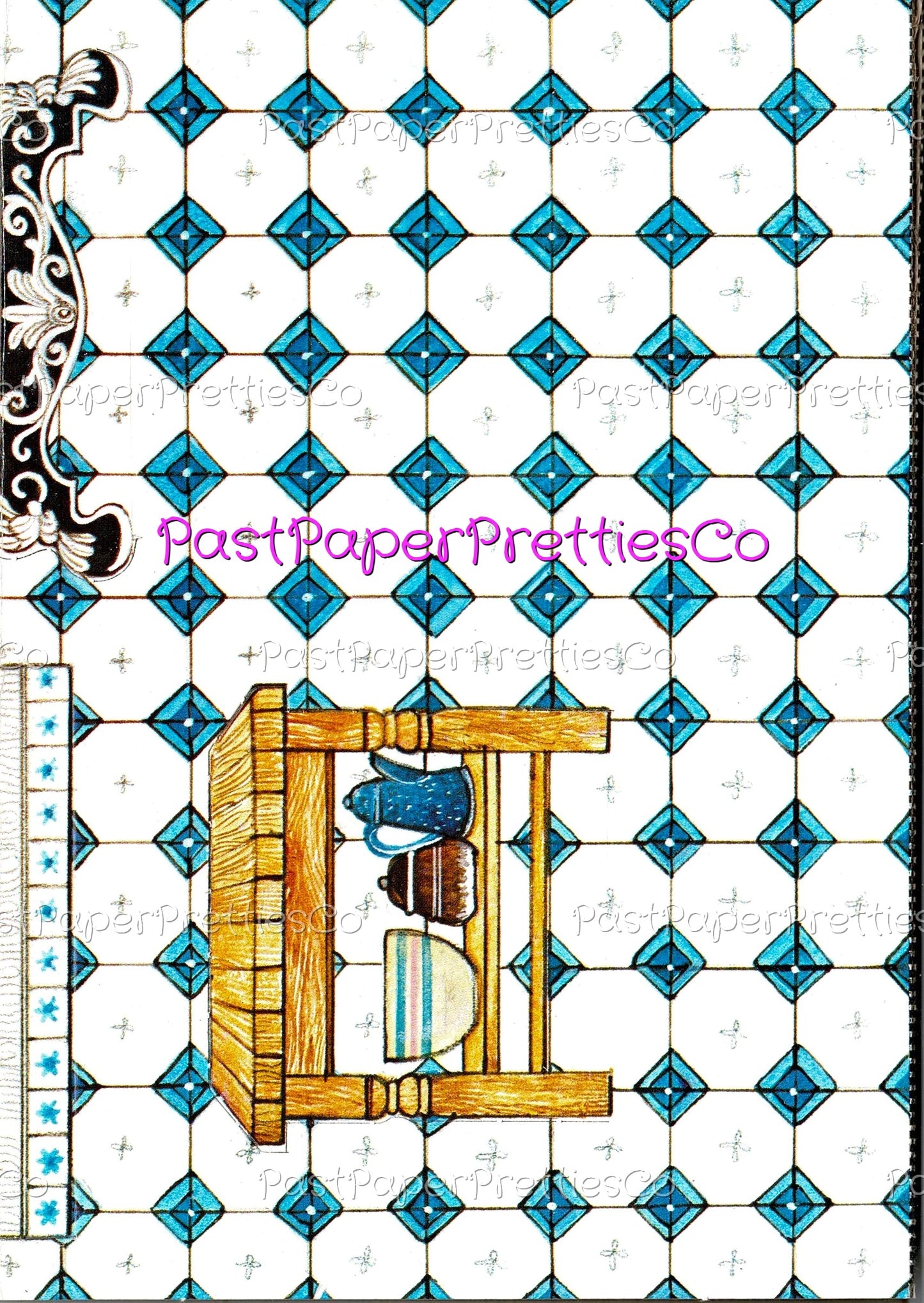 Vintage Paper Dolls The Ginghams Sarahs Country Kitchen Play Set 1979 Printable PDF Instant Digital Download Prairie Frontier Girl Clip Art