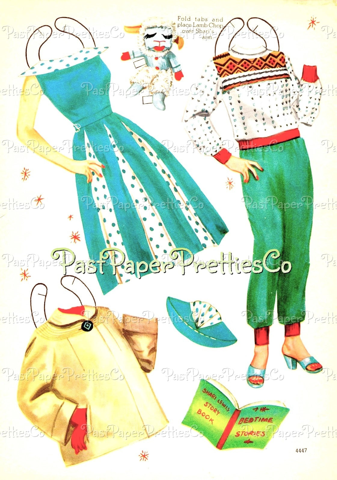 Vintage Paper Dolls Shari Lewis and Lambchop 1958 PDF Printable Instant Digital Download TV Actress Starlet Ventriloquist Puppets