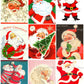 Vintage Printable Christmas Cards So Many Santas Collage Collection ALL Mid Century Santa Claus 72 Images PDF Instant Digital Download