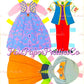 Vintage Paper Dolls Storybook Costume Dolls c. 1965 PDF Printable Instant Digital Download Cute Little Girls Fairy Tale Stories Clip Art