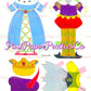 Vintage Paper Dolls Storybook Costume Dolls c. 1965 PDF Printable Instant Digital Download Cute Little Girls Fairy Tale Stories Clip Art