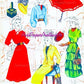 Vintage Paper Dolls TV Style Show 1949 Printable PDF Instant Digital Download Retro Television Fashion Models Starlets 5 Dolls Clip Art