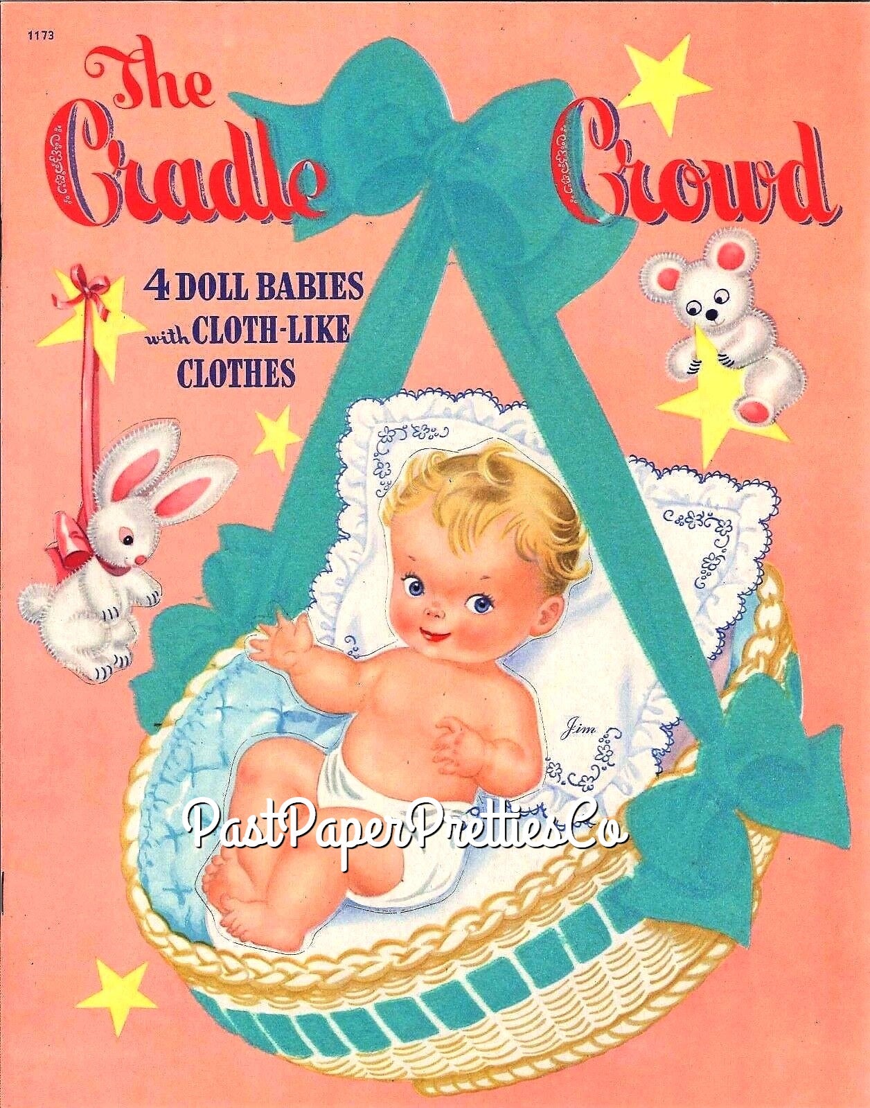 Vintage Paper Dolls The Cradle Crowd 1948 Printable PDF Instant Digital Download 4 Kitsch Cute Doll Babies Clip Art