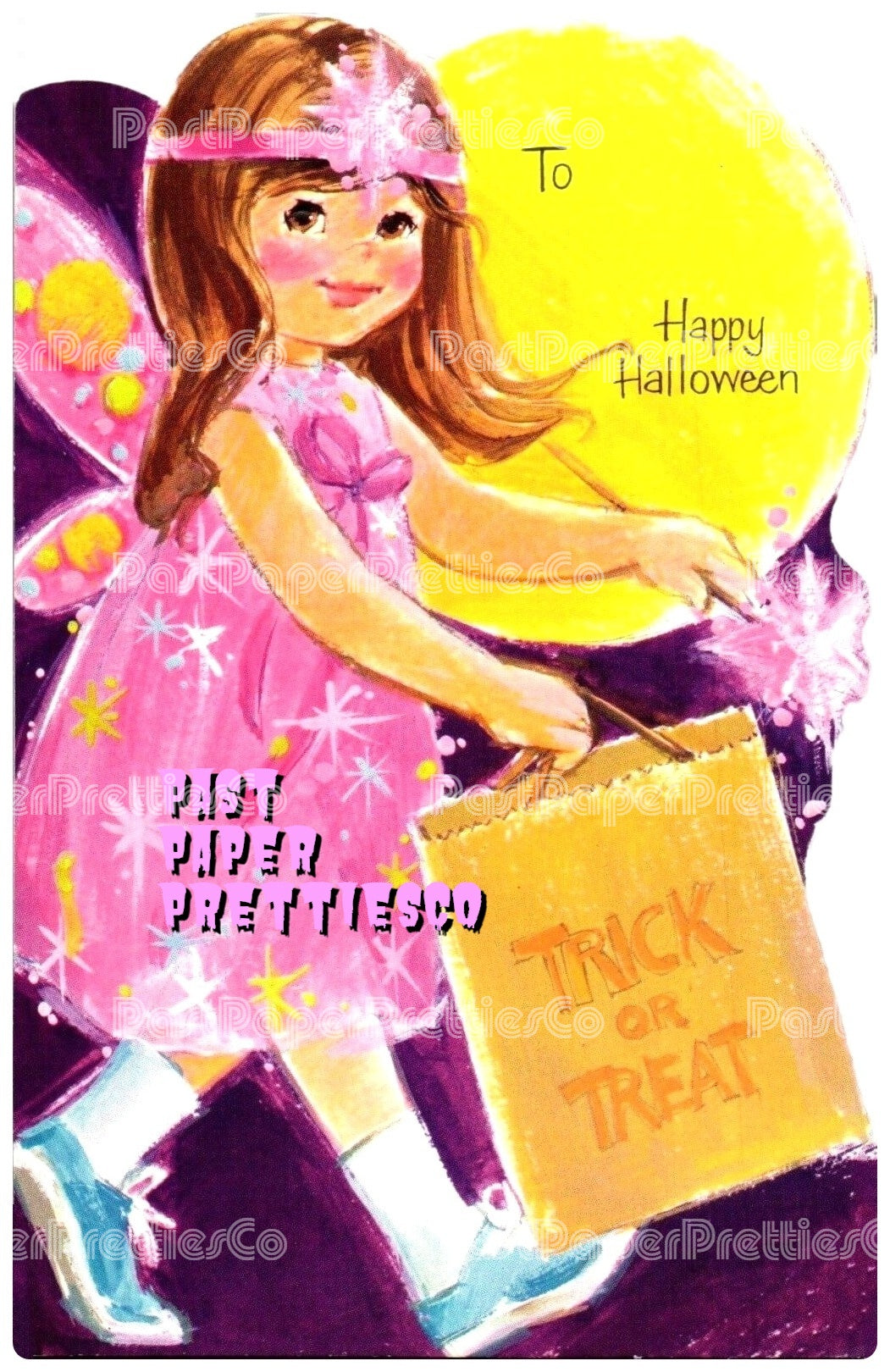 Vintage Printable Adorable Halloween Cards Little Girls Fairy Black Cat Witch Trick or Treaters Images PDF Instant Digital Download 300 dpi