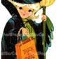 Vintage Printable Adorable Halloween Cards Little Girls Fairy Black Cat Witch Trick or Treaters Images PDF Instant Digital Download 300 dpi