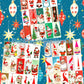 Vintage Retro Slim Santas Mod Tall Hats Christmas Card Images Collage & Full Cards Printable PDF Instant Digital Download MCM Kitsch Clipart