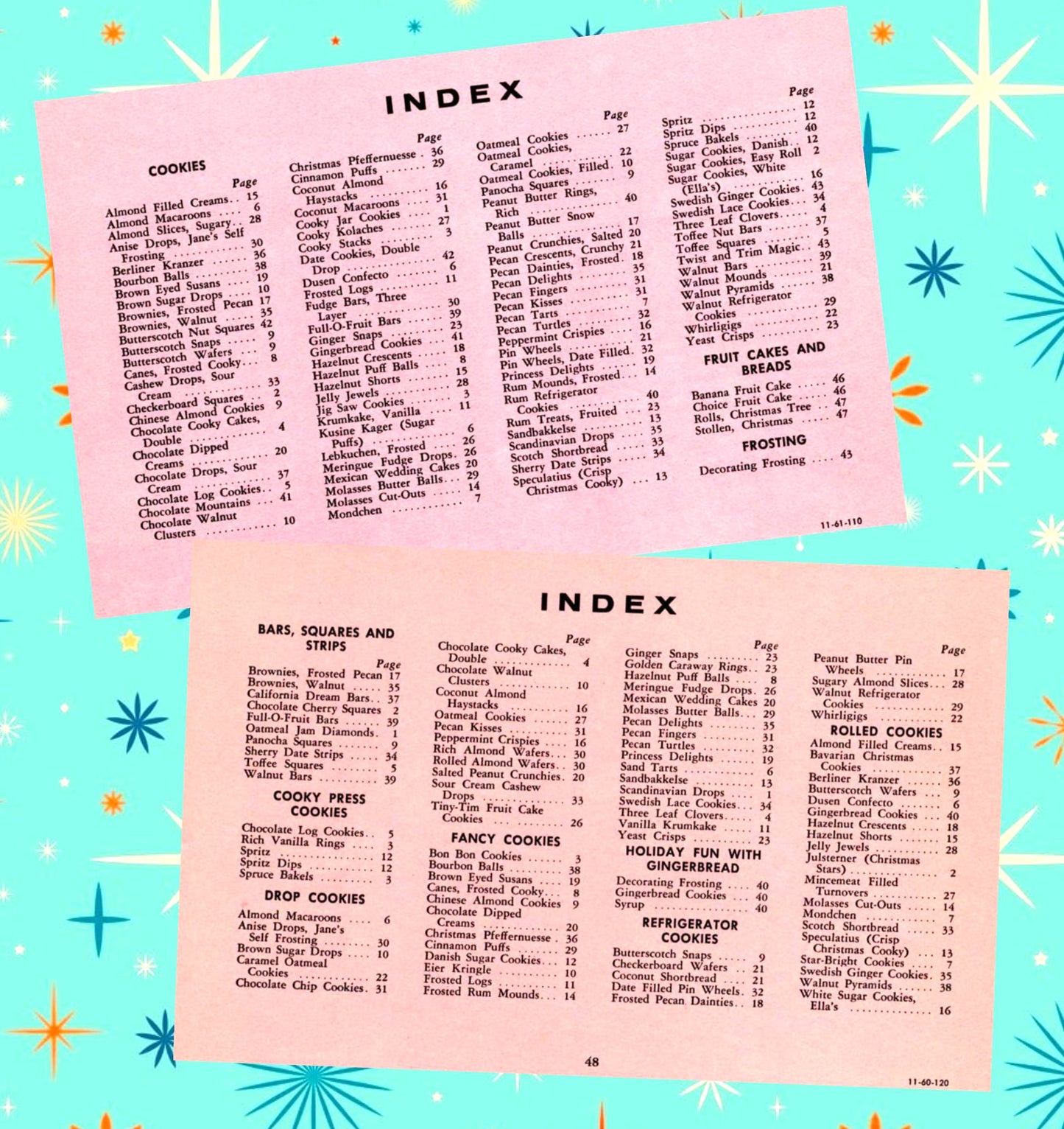 Vintage MCM Christmas Cookies Retro Holiday Recipes 6 Cookbook Books 1950s 1060s Printable PDF Instant Digital Download Desserts Clipart