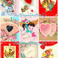 Vintage Happy Valentines Day Printable Valentine Greeting Card Collage Sheets PDF Instant Digital Download 54 Cute MCM Clipart Images