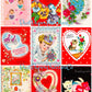 Vintage Happy Valentines Day Printable Valentine Greeting Card Collage Sheets PDF Instant Digital Download 54 Cute MCM Clipart Images