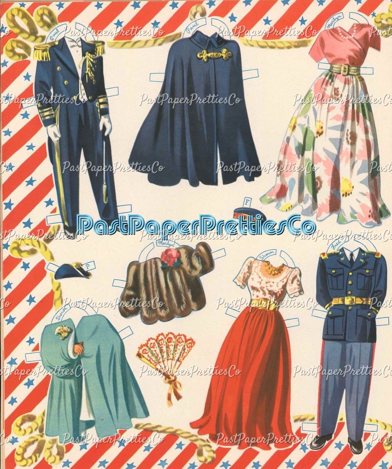 Vintage Paper Dolls Victory Volunteers WWII Military Guys n Gals Dolls 1942 Printable PDF Instant Digital Download Wartime Clip Art JPEG