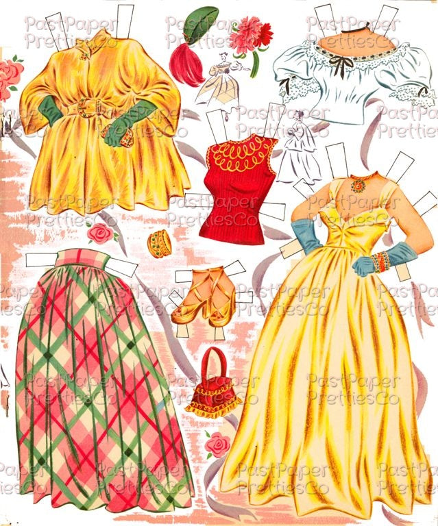 Vintage Paper Dolls Ava Gardner Movie Star 1940s Printable PDF Instant Digital Download Hollywood Actress Starlet Doll Clip Art