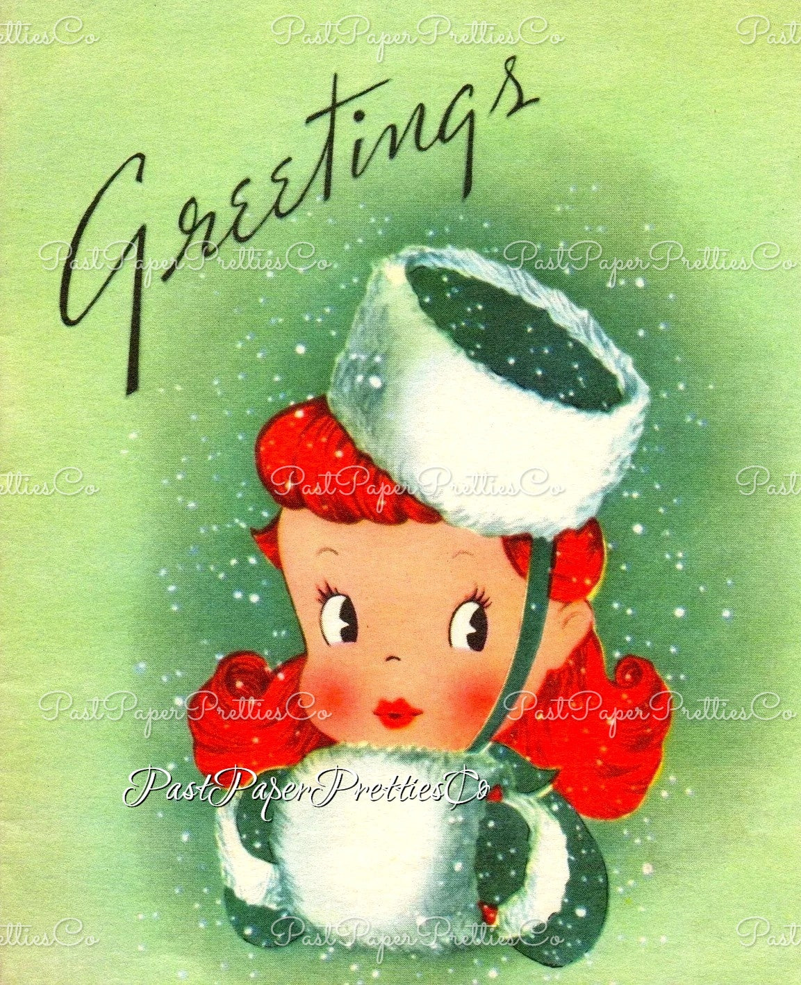 Vintage Christmas Girls Faces Portraits Collage Sheets & Full Card Images Printable PDF Instant Digital Download 54 Designs