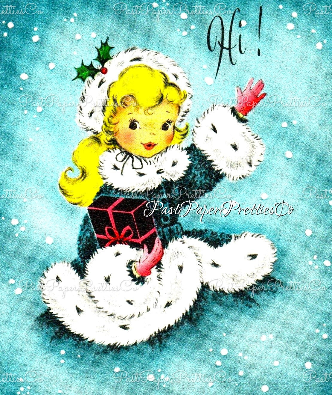 Vintage Christmas Girls Faces Portraits Collage Sheets & Full Card Images Printable PDF Instant Digital Download 54 Designs