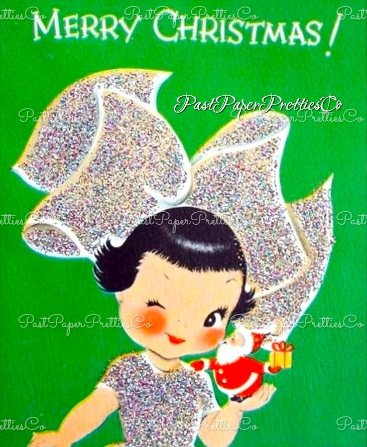 Vintage Christmas Girls Faces Portraits Collage Sheets & Full Card Images Printable PDF Instant Digital Download 54 Designs