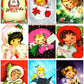 Vintage Christmas Girls Faces Portraits Collage Sheets & Full Card Images Printable PDF Instant Digital Download 54 Designs