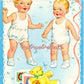 Vintage Paper Dolls Baby Brother and Sister Cute Twin Babies 1958 Printable PDF Instant Digital Download Retro MCM Infant Siblings Clip Art