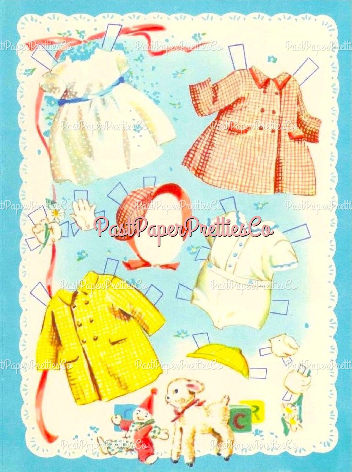 Vintage Paper Dolls Baby Brother and Sister Cute Twin Babies 1958 Printable PDF Instant Digital Download Retro MCM Infant Siblings Clip Art