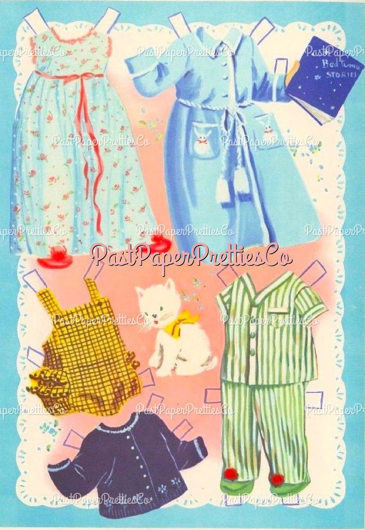 Vintage Paper Dolls Baby Brother and Sister Cute Twin Babies 1958 Printable PDF Instant Digital Download Retro MCM Infant Siblings Clip Art
