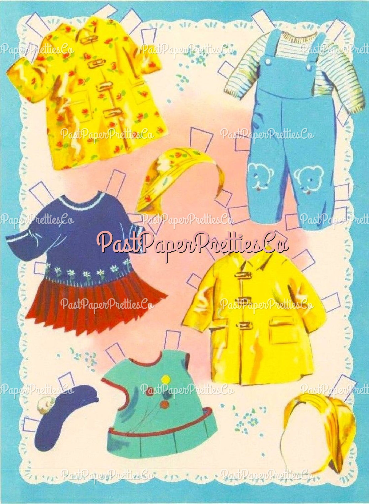 Vintage Paper Dolls Baby Brother and Sister Cute Twin Babies 1958 Printable PDF Instant Digital Download Retro MCM Infant Siblings Clip Art