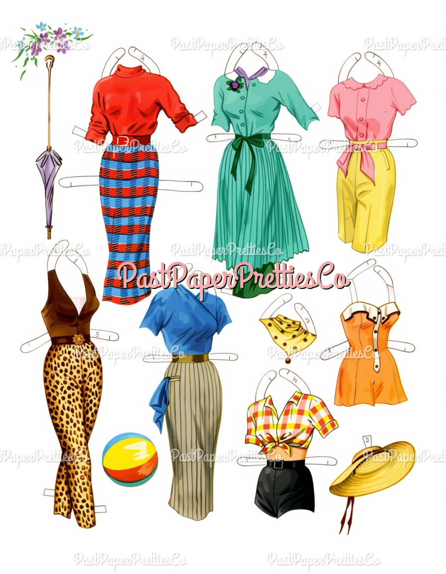 Vintage Paper Dolls Martha Hyer MCM Movie Star 1958 Printable PDF Instant Digital Download Hollywood Actress Starlet Doll Clip Art