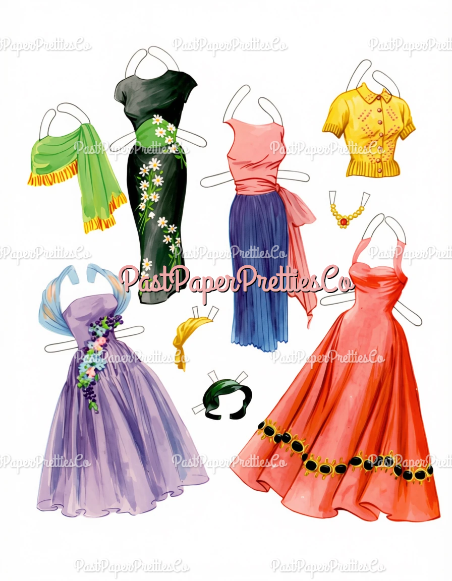 Vintage Paper Dolls Martha Hyer MCM Movie Star 1958 Printable PDF Instant Digital Download Hollywood Actress Starlet Doll Clip Art