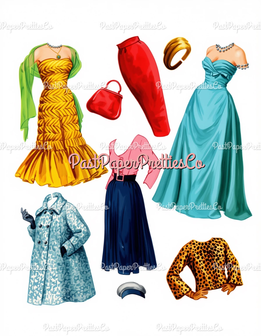 Vintage Paper Dolls Martha Hyer MCM Movie Star 1958 Printable PDF Instant Digital Download Hollywood Actress Starlet Doll Clip Art