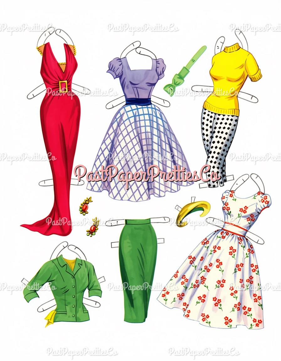 Vintage Paper Dolls Martha Hyer MCM Movie Star 1958 Printable PDF Instant Digital Download Hollywood Actress Starlet Doll Clip Art