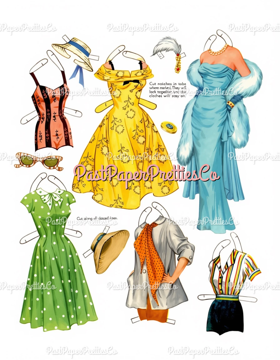 Vintage Paper Dolls Martha Hyer MCM Movie Star 1958 Printable PDF Instant Digital Download Hollywood Actress Starlet Doll Clip Art