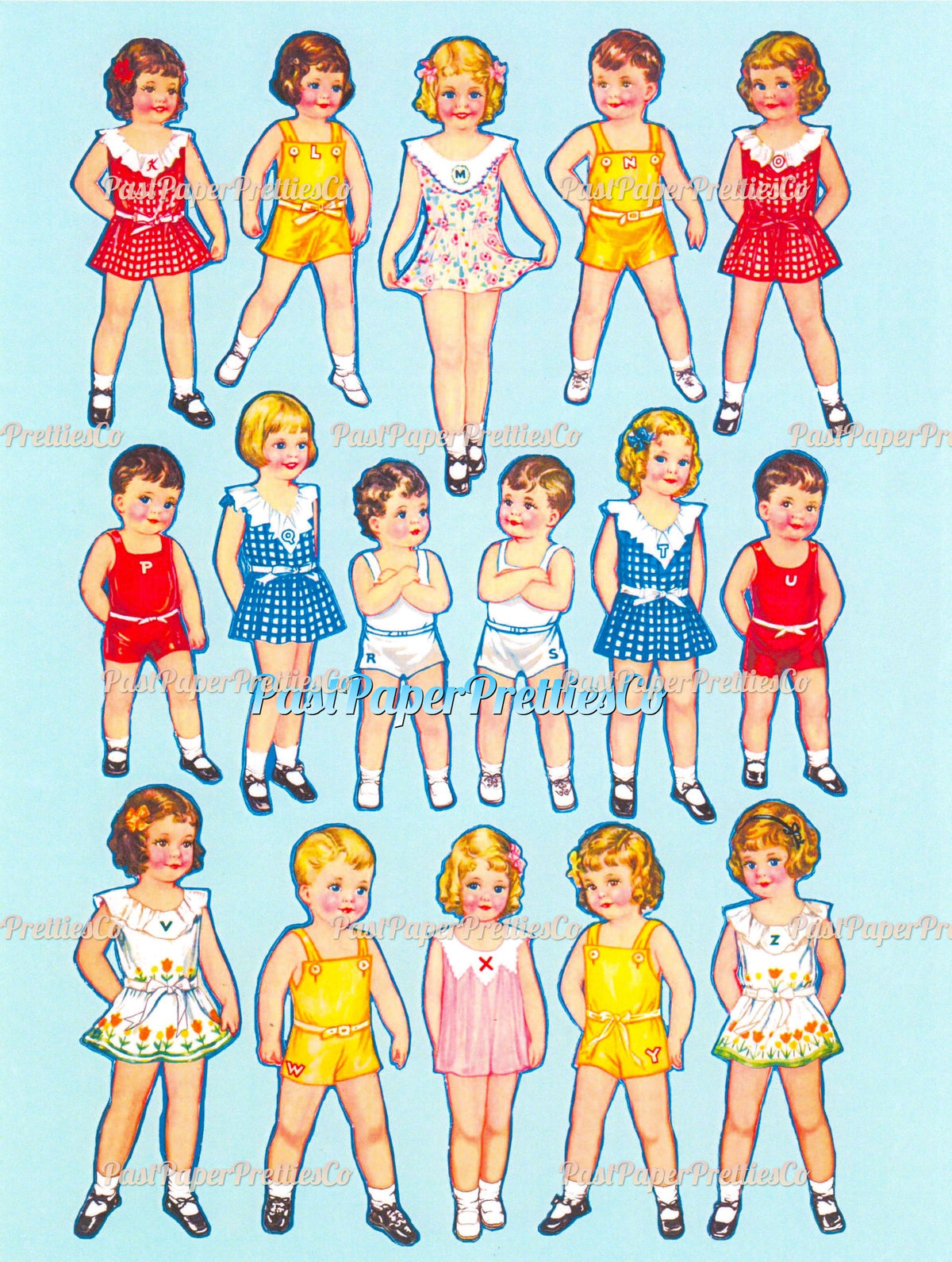 Vintage 27 Dancing School Paper Dolls 1938 PDF Printable Instant Digital Download  Adorable Kitsch Children Clipart