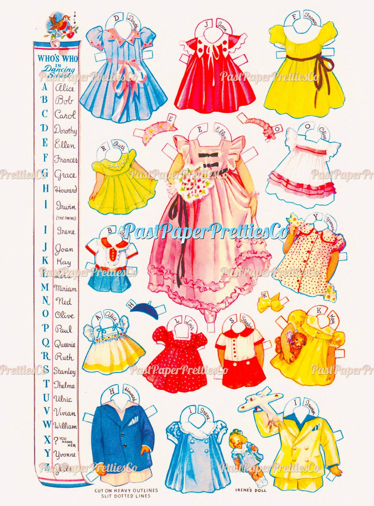 Vintage 27 Dancing School Paper Dolls 1938 PDF Printable Instant Digital Download  Adorable Kitsch Children Clipart