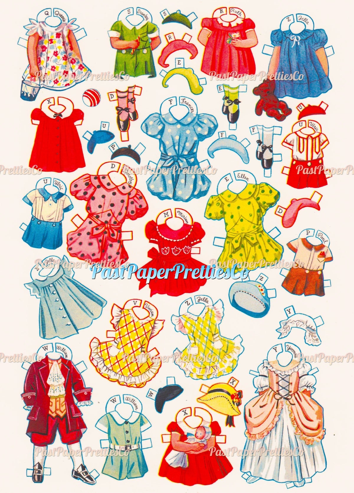Vintage 27 Dancing School Paper Dolls 1938 PDF Printable Instant Digital Download  Adorable Kitsch Children Clipart