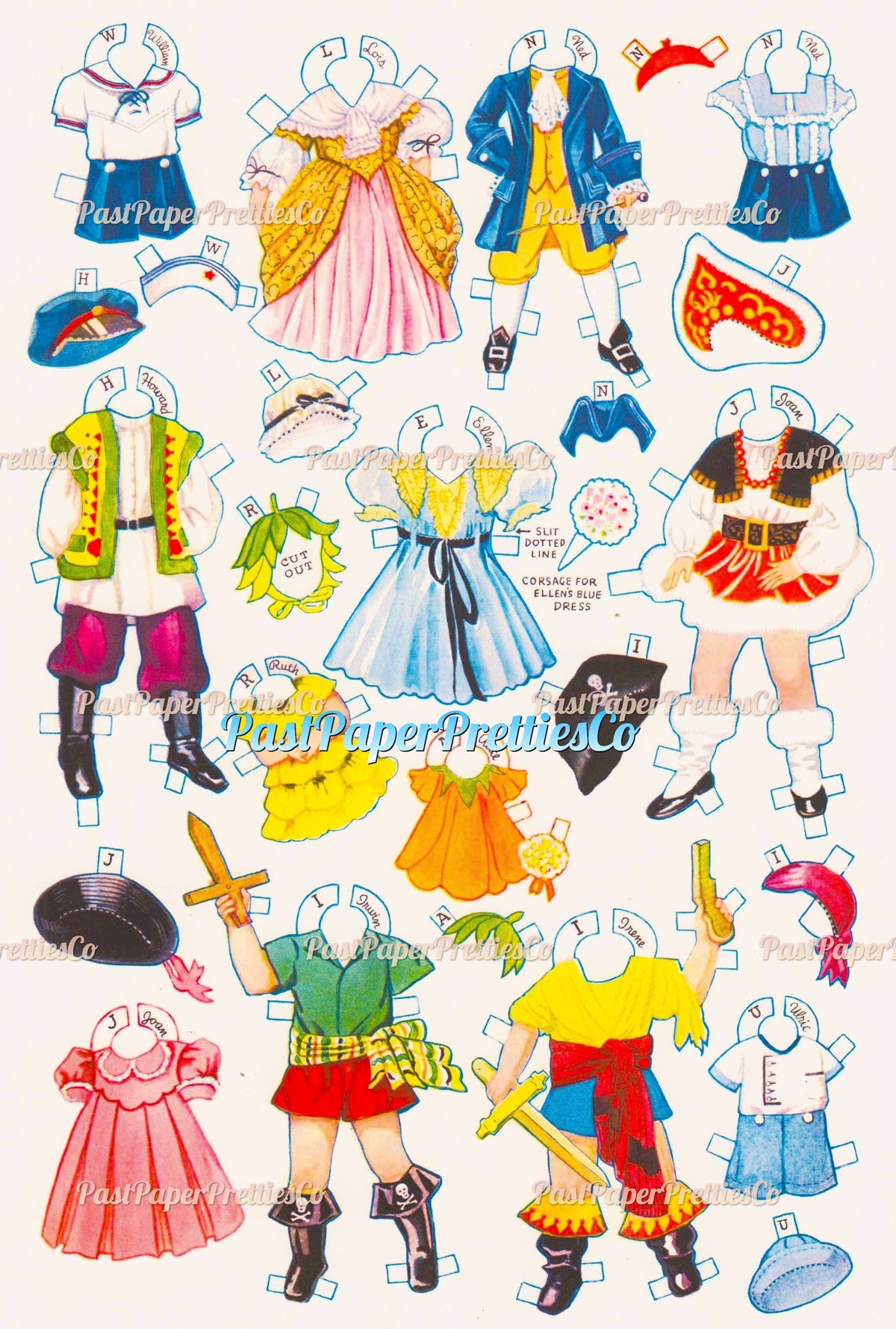 Vintage 27 Dancing School Paper Dolls 1938 PDF Printable Instant Digital Download  Adorable Kitsch Children Clipart