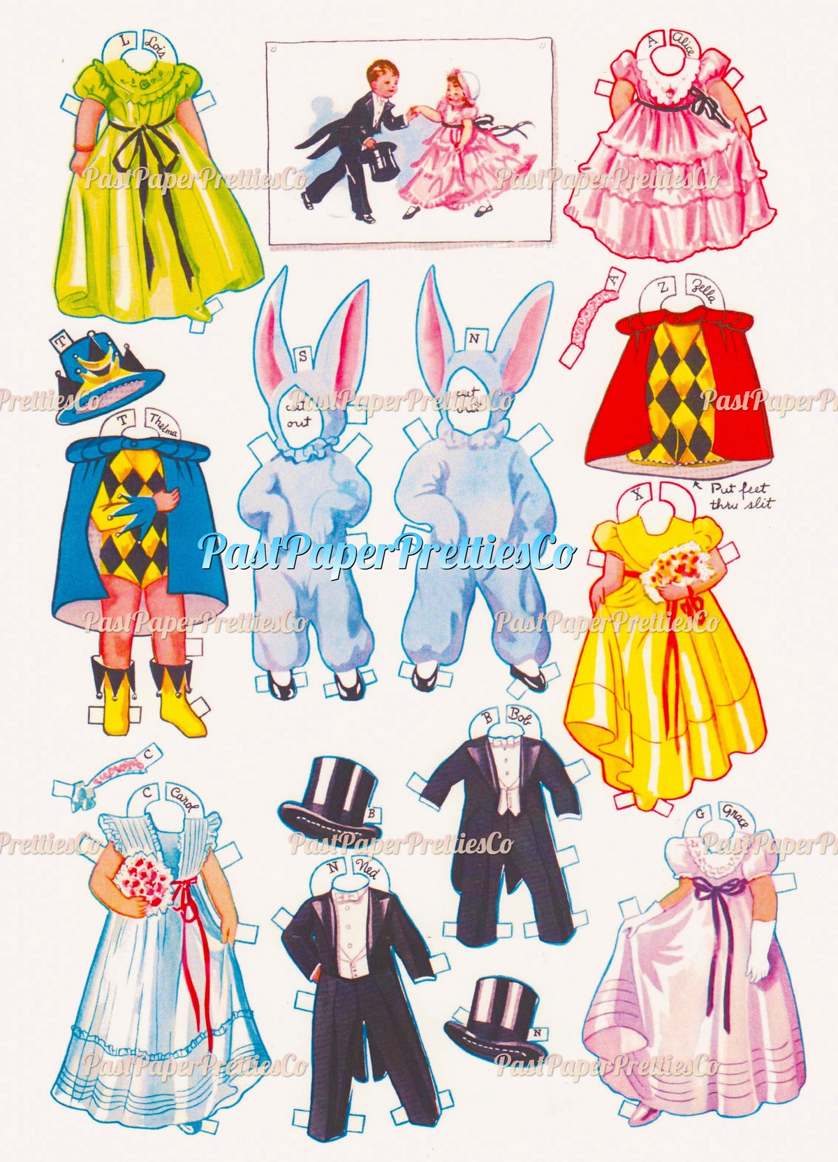 Vintage 27 Dancing School Paper Dolls 1938 PDF Printable Instant Digital Download  Adorable Kitsch Children Clipart