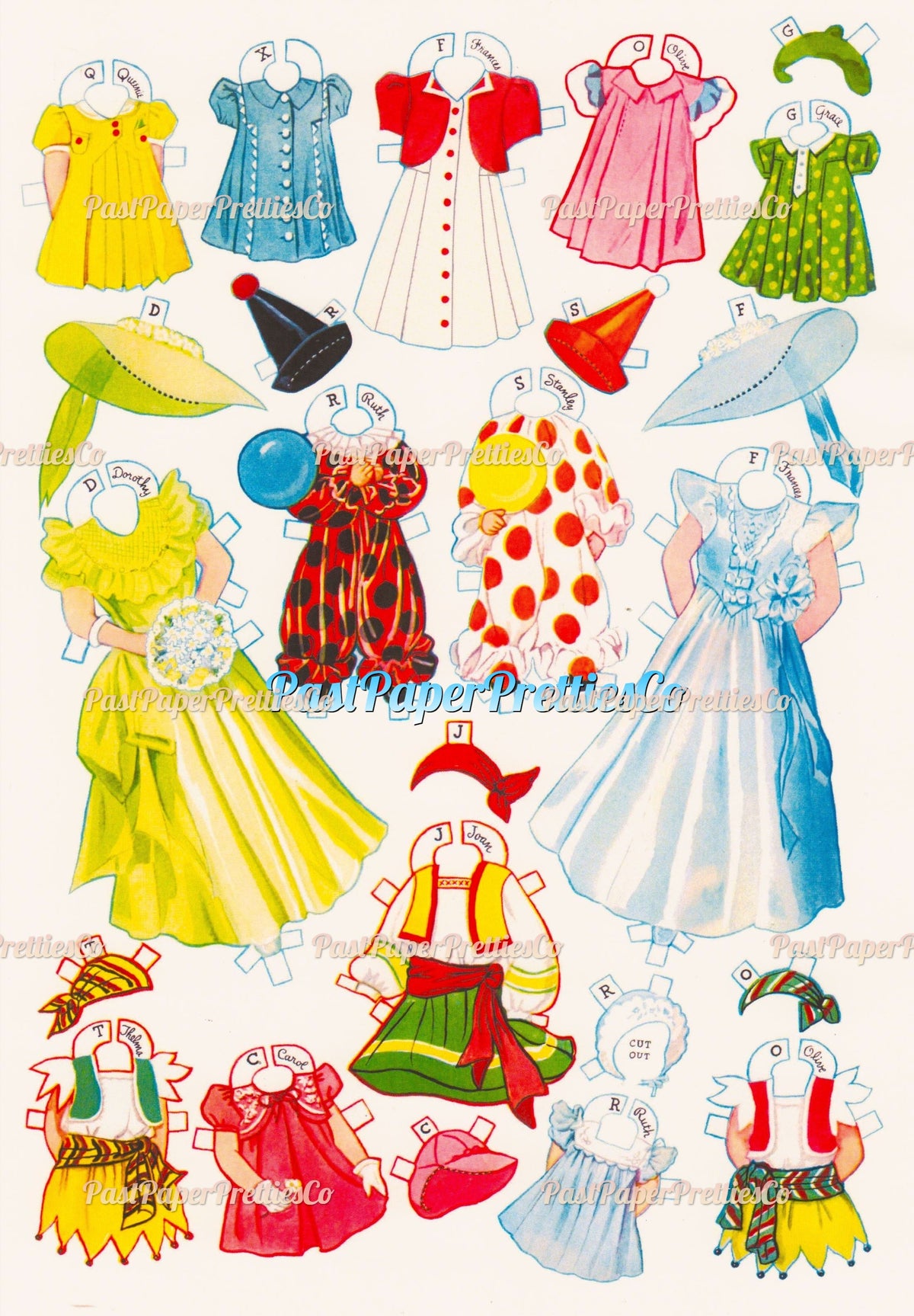 Vintage 27 Dancing School Paper Dolls 1938 PDF Printable Instant Digital Download  Adorable Kitsch Children Clipart