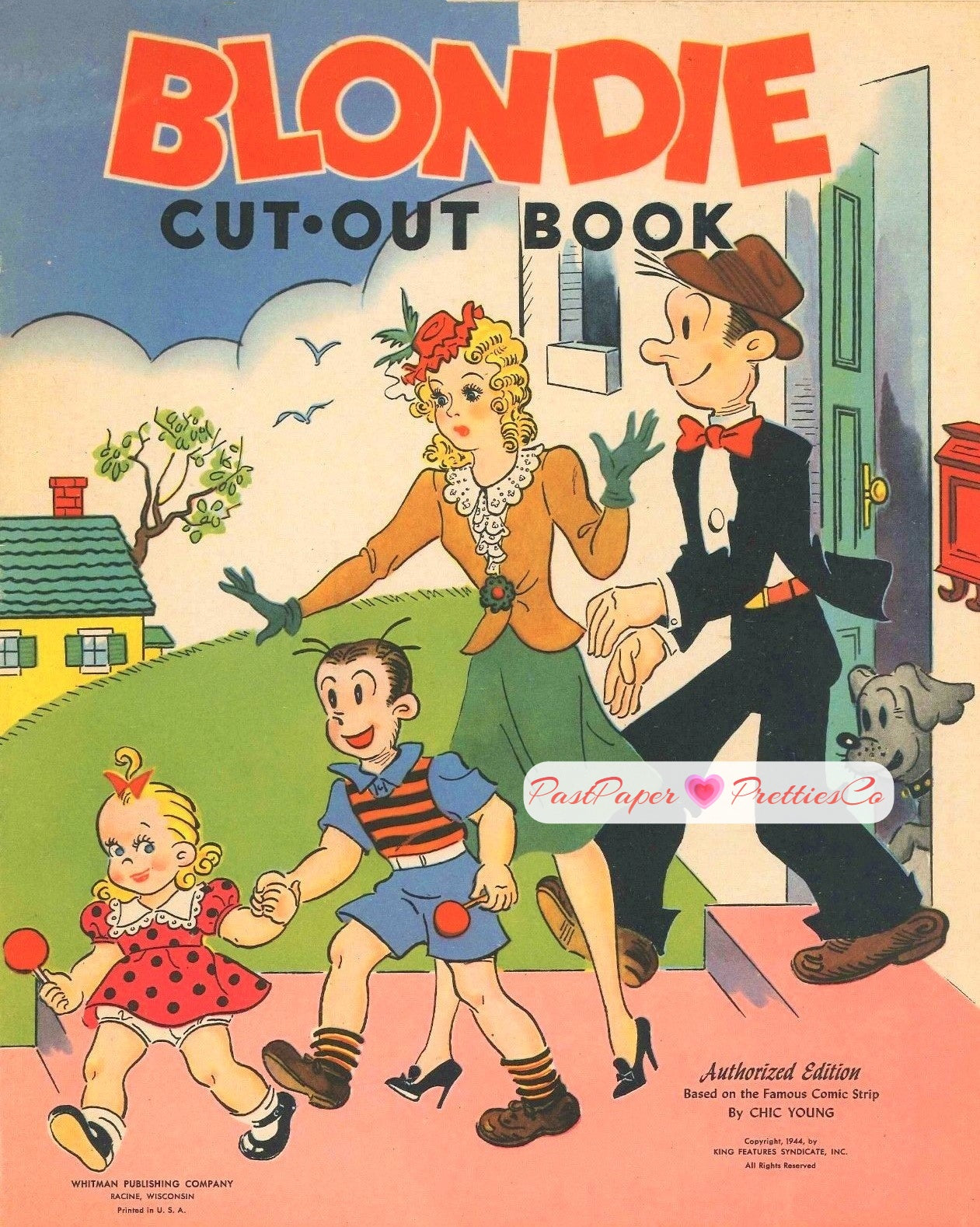 Vintage Paper Dolls Blondie Cut-Out Book 1944 Printable PDF Instant Digital Download Dagwood Bumstead Comic Strip Family Fun Clip Art  981
