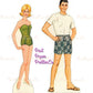 Vintage Paper Dolls Bride and Groom 1960s Printable PDF Instant Digital Download 2 Wedding Dolls and Clothes Clip Art