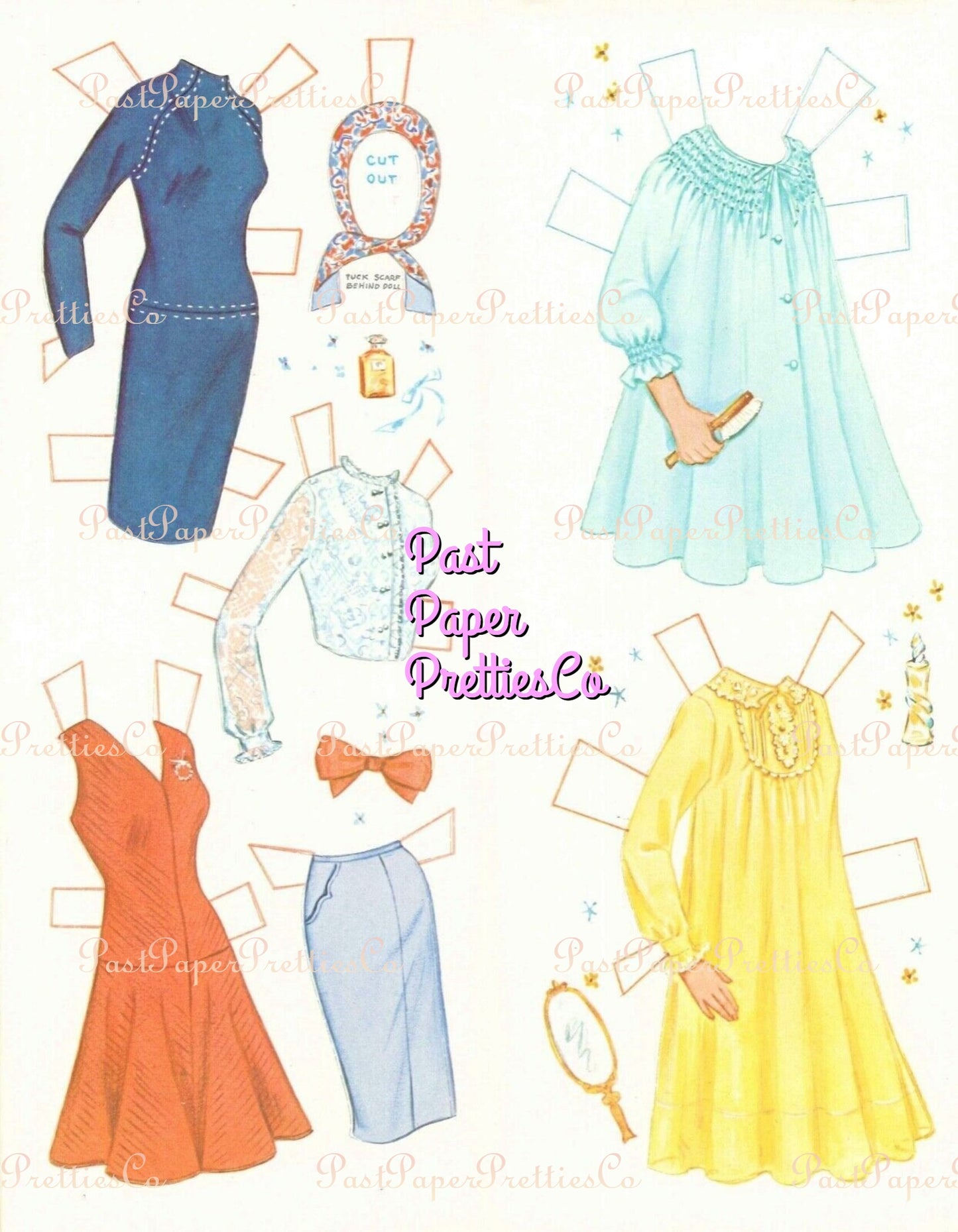 Vintage Paper Dolls Bride and Groom 1960s Printable PDF Instant Digital Download 2 Wedding Dolls and Clothes Clip Art