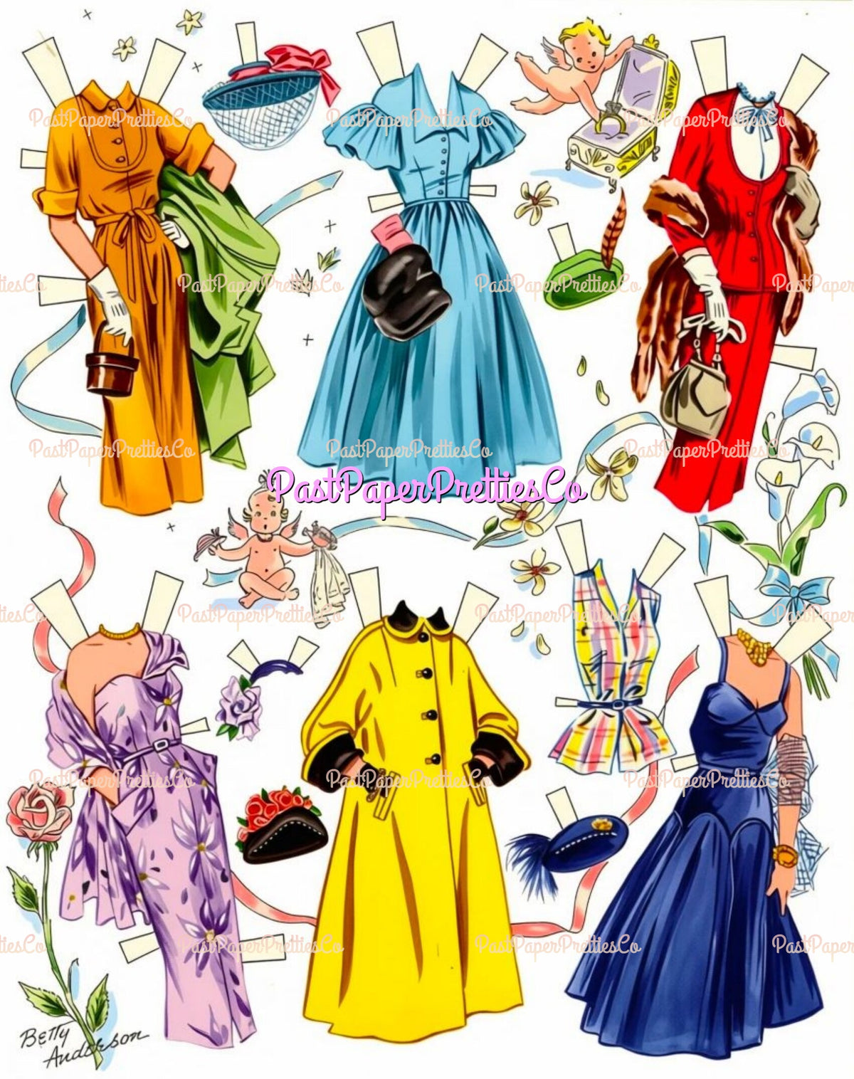 Vintage Wedding Paper Dolls Here Comes The Bride 1952 Printable PDF Instant Digital Download Bride Groom GORGEOUS Clip Art