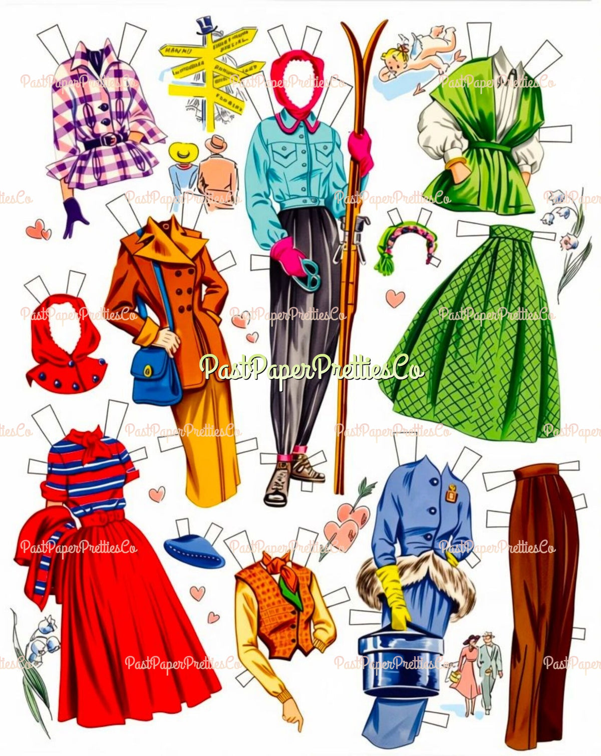 Vintage Wedding Paper Dolls Here Comes The Bride 1952 Printable PDF Instant Digital Download Bride Groom GORGEOUS Clip Art