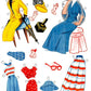 Vintage Paper Dolls Models Doll Book 1940s Printable PDF Instant Digital Download 5 Pretty MCM Ladies and Wardrobe Clip Art