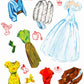 Vintage Paper Dolls Models Doll Book 1940s Printable PDF Instant Digital Download 5 Pretty MCM Ladies and Wardrobe Clip Art