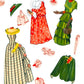 Vintage Paper Dolls Models Doll Book 1940s Printable PDF Instant Digital Download 5 Pretty MCM Ladies and Wardrobe Clip Art
