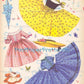 Vintage Paper Dolls Cute Umbrella Girls Printable PDF Instant Digital Download Kitschy Flower Parasol Girls Wrap Around Dresses