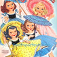 Vintage Paper Dolls Cute Umbrella Girls Printable PDF Instant Digital Download Kitschy Flower Parasol Girls Wrap Around Dresses