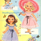 Vintage Paper Dolls Cute Umbrella Girls Printable PDF Instant Digital Download Kitschy Flower Parasol Girls Wrap Around Dresses