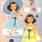 Vintage Paper Dolls Cute Umbrella Girls Printable PDF Instant Digital Download Kitschy Flower Parasol Girls Wrap Around Dresses