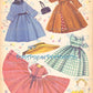 Vintage Paper Dolls Cute Umbrella Girls Printable PDF Instant Digital Download Kitschy Flower Parasol Girls Wrap Around Dresses