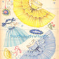 Vintage Paper Dolls Cute Umbrella Girls Printable PDF Instant Digital Download Kitschy Flower Parasol Girls Wrap Around Dresses