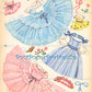 Vintage Paper Dolls Cute Umbrella Girls Printable PDF Instant Digital Download Kitschy Flower Parasol Girls Wrap Around Dresses